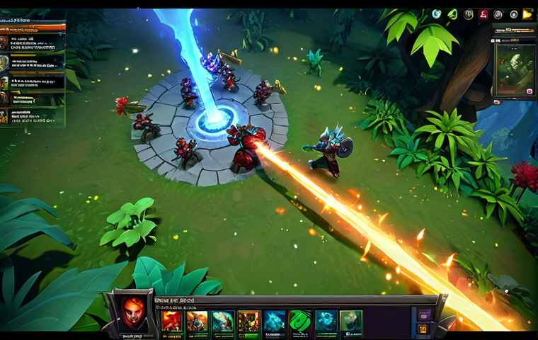 Dota 2 - Strategic Gameplay** "A vibrant, dynamic screenshot of a Dota 2 team fight in progress, viewed from an isometric perspective. Five fully clothed heroes are engaged in battle amidst lush jungle terrain, with spell effects illuminating the scene. Focus on strategic positioning and ability usage. The characters have perfect anatomy and correct proportions. The scene is safe for work, appropriate content, and family-friendly. Include quality modifiers: 'high resolution', 'detailed environment', 'epic scale', 'professional', 'fully clothed', 'modest', 'digital art'." **