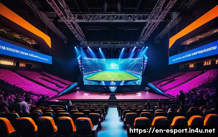 롤드컵 결승전 VIP 티켓 - A vibrant esports arena scene featuring a VIP seating area with plush, comfortable chairs in the fro...