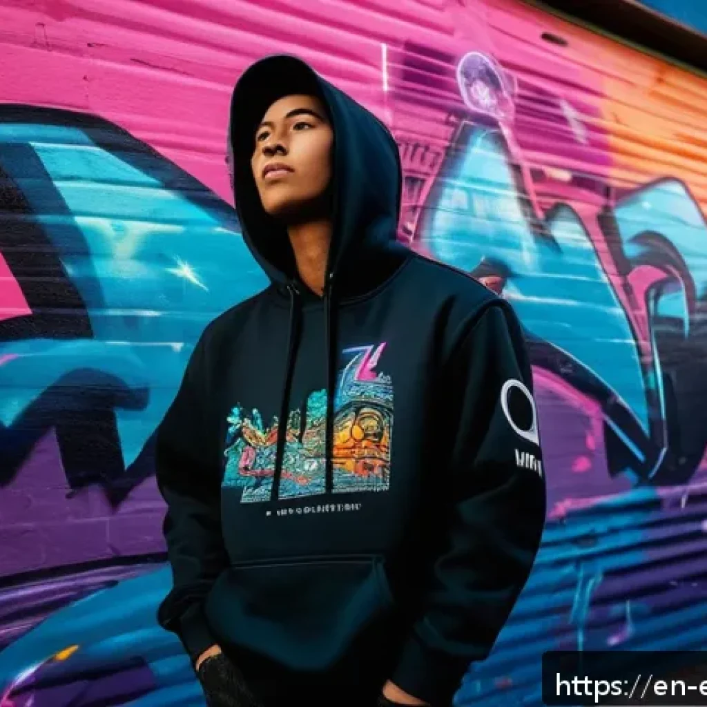 LOL 공식 머천다이즈 - A stylish young adult wearing an official League of Legends hoodie and jacket, standing confidently ...
