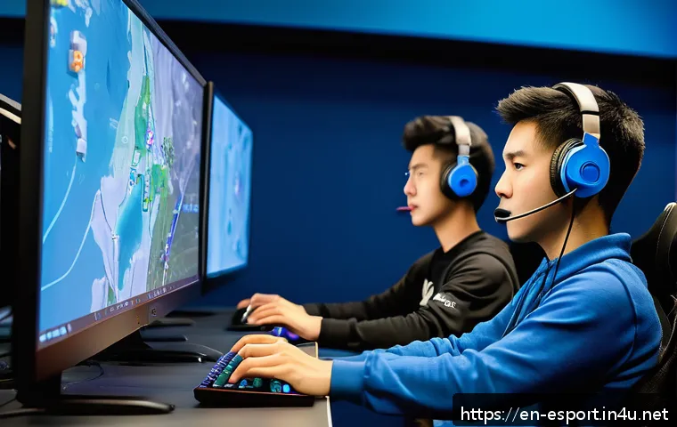 e스포츠 관련 학위 프로그램 - A dynamic esports training classroom scene showcasing diverse young adult students attentively learn...
