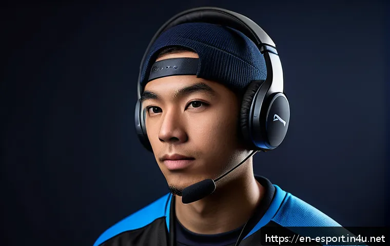 롤 선수 프로필 이미지 분석 - A professional esports player portrait featuring a confident young adult male wearing a sleek, dark ...